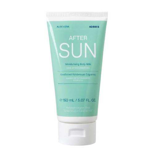 Zdjęcie produktu - KORRES Nawilżające mleczko po opalaniu After Sun Moisturising Body Milk Aloe Vera, 150ml USZKODZONY KOREK PLASTIKOWY