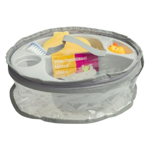 Miniaturka artykułu - MALTEX Miska higieniczna z akcesoriami w kosmetyczce szara 8108