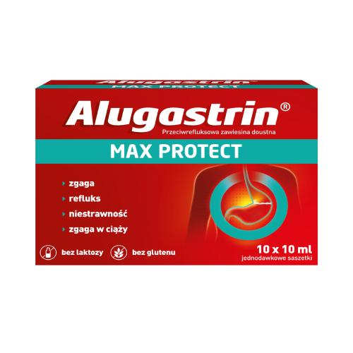 Zdjęcie produktu - Alugastrin Max Protect, 10x 10ml sasz.