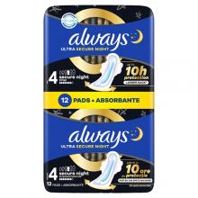 Zdjęcie produktu - Always Podpaski Ultra Secure Night ze skrzydełkami rozmiar 4, 12 szt.