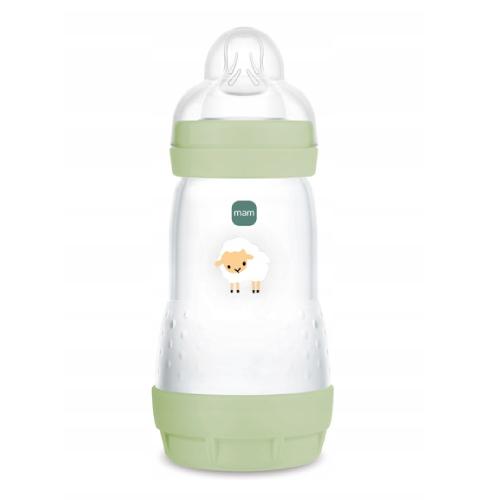 Miniaturka artykułu - MAM Baby Perfect Start Butelka do karmienia antykolkowa zielona 2m+, 260 ml