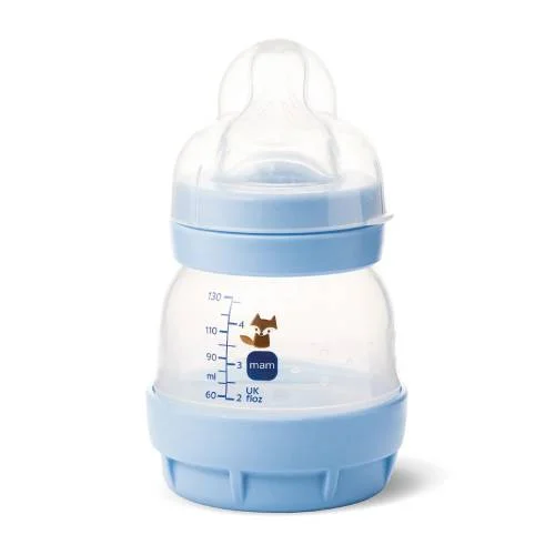 Miniaturka artykułu - MAM Perfect Start Butelka antykolkowa 0m+ 130ml niebieska lis