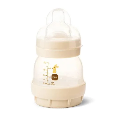 Miniaturka artykułu - MAM Perfect Start Butelka antykolkowa 0m+ 130ml beżowa kr&oacute;lik