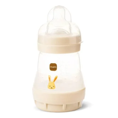 Miniaturka artykułu - MAM Perfect Start Butelka antykolkowa 0m+ 160ml beżowa kr&oacute;lik