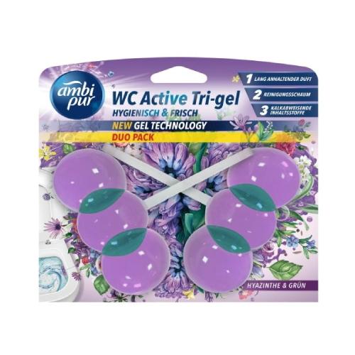 Zdjęcie produktu - AMBI PUR Active Tri-Gel zawieszki do WC Hyazinthe & Grun, 2x45g