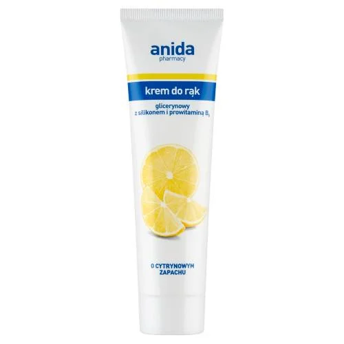 Zdjęcie produktu - Anida Glicerynowy krem do rąk z silikonem i prowitaminą B5 o zapachu cytrynowym, 100 ml