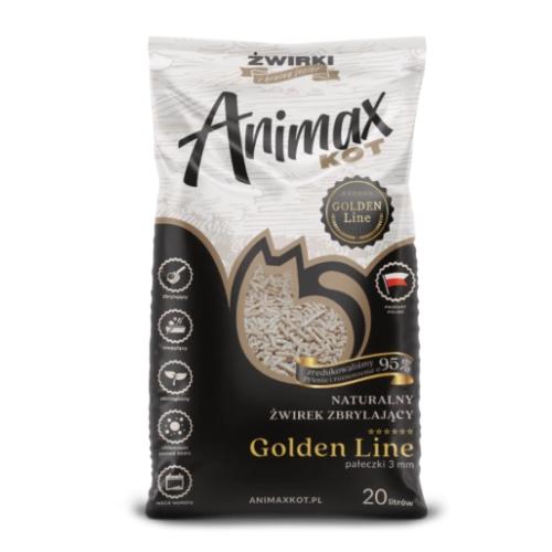 Zdjęcie produktu - AnimaxKot Golden Line Żwirek zbrylający pałeczki 3 mm, 20 l