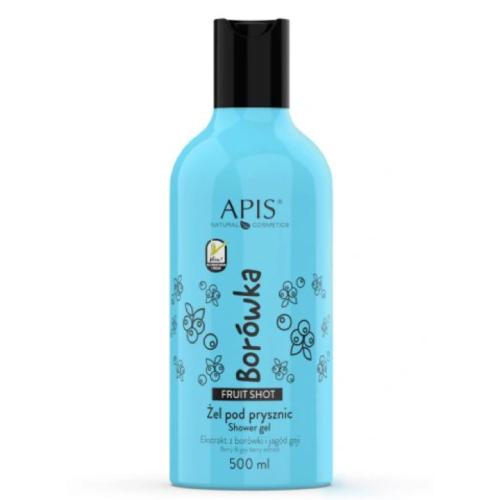 Zdjęcie produktu - APIS Fruit Shot Bor&oacute;wkowy żel pod prysznic, 500 ml