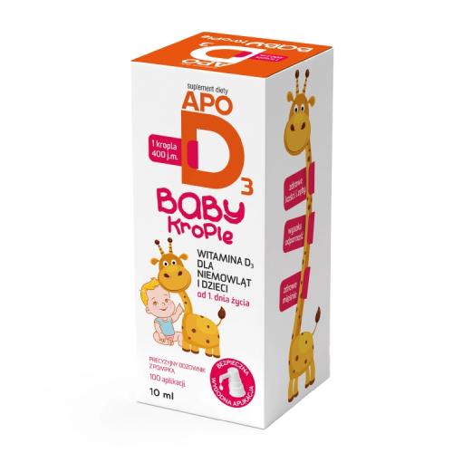 Zdjęcie produktu - ApoD3 Baby 400 j.m. krople, 10 ml - witamina D dla dzieci