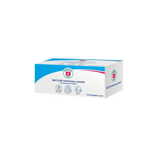 Zdjęcie produktu - Apteczka ABC NaCL 0,9% izotoniczny roztw&oacute;r, 50 ampułek x 5ml