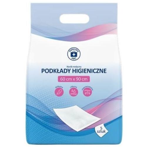 Zdjęcie produktu - Apteczka ABC Podkłady higieniczne 60cm x 90cm, 5szt.