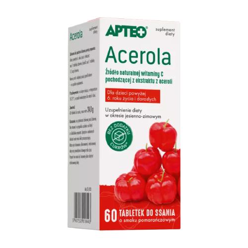 Zdjęcie produktu - APTEO Acerola, 60 pastylek do ssania