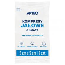 Zdjęcie produktu - APTEO CARE Kompresy jałowe z gazy 5x5cm, 3 sztuki
