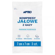 Zdjęcie produktu - APTEO CARE Kompresy jałowe z gazy 7x7cm, 3 sztuki