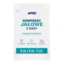 Zdjęcie produktu - APTEO CARE Kompresy jałowe z gazy 9x9cm, 5 szt.