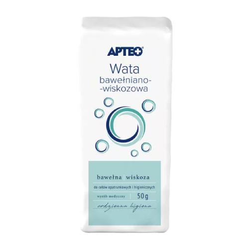 Zdjęcie produktu - APTEO CARE Wata opatrunkowa bawełniano-wiskozowa, 50g