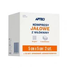 Zdjęcie produktu - APTEO Kompresy jałowe z wł&oacute;kniny  5x5 cm, 2 szt. x 25 opakowań