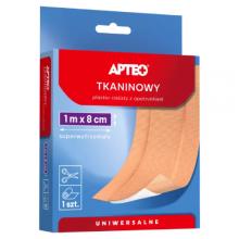 Zdjęcie produktu - APTEO Plaster tkaninowy cielisty z opatrunkiem 1 m x 8 cm, 1 sztuka USZKODZONY KARTON