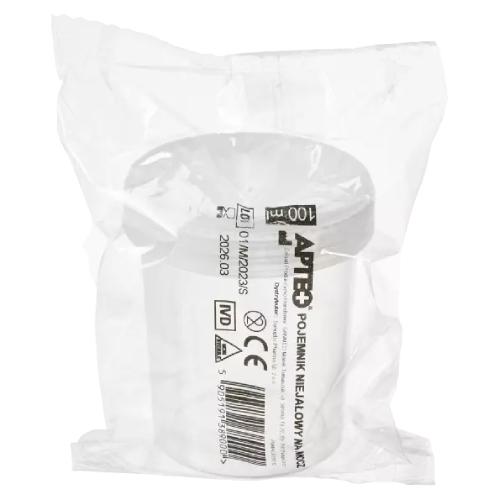 Zdjęcie produktu - APTEO Pojemnik niejałowy na mocz 100 ml, 1 szt.