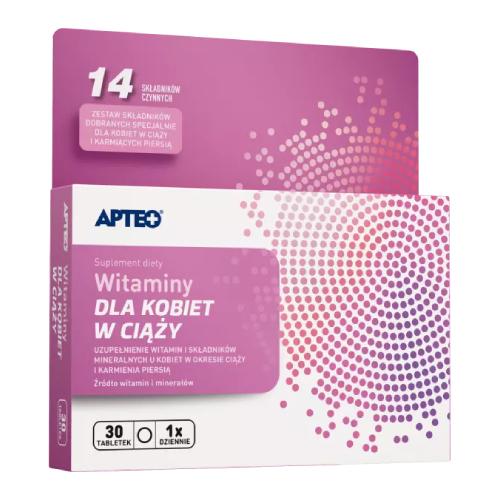 Zdjęcie produktu - APTEO Witaminy dla kobiet w ciąży, 30 tabl.