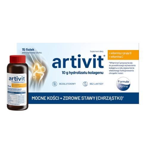 Zdjęcie produktu - Artivit Kolagen 10000 mg z witaminą C, 15 fiolek x 25 ml