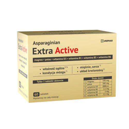 Zdjęcie produktu - UNIPHAR Asparaginian Extra Active, 60tabl.