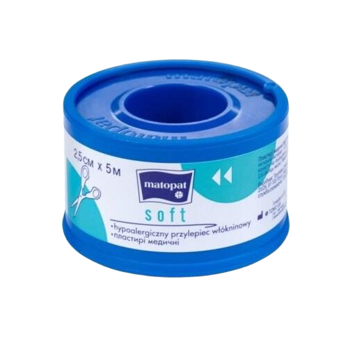 Miniaturka artykułu - MATOPAT SOFT Hypoalergiczny przylepiec wł&oacute;kninowy 2,5cmx5m niejałowy