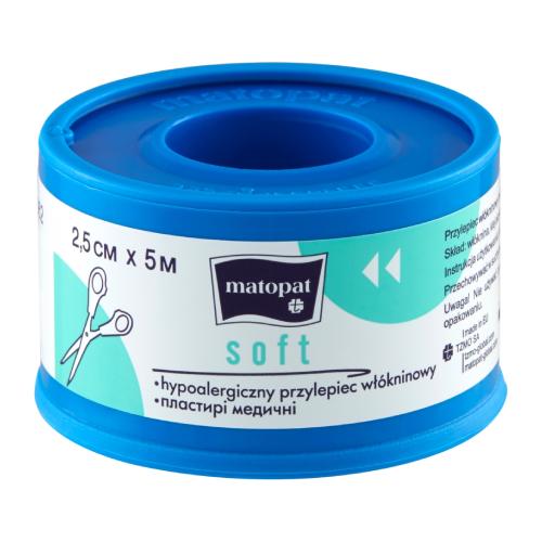 Miniaturka artykułu - MATOPAT SOFT Hypoalergiczny przylepiec wł&oacute;kninowy 2,5cmx5m niejałowy