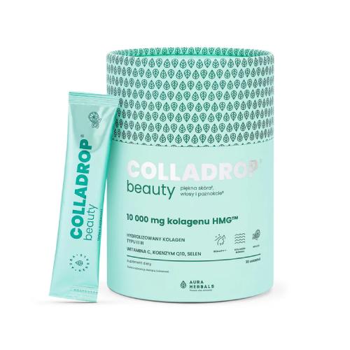 Zdjęcie produktu - AURA HERBALS COLLADROP Beauty Kolagen HMG 10 000mg mojito, 30sasz.
