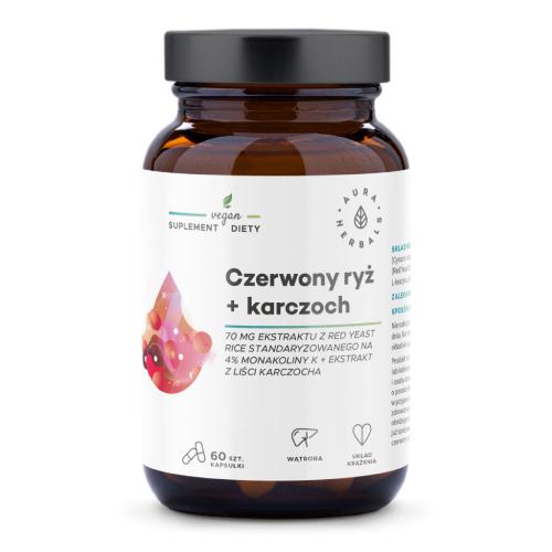 Zdjęcie produktu - AURA HERBALS Czerwony ryż + karczoch, 60kaps.