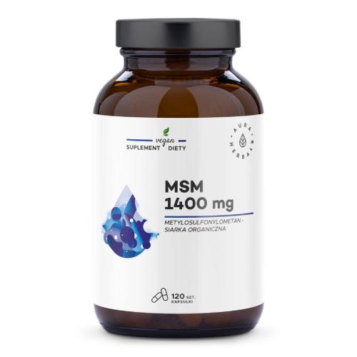 Zdjęcie produktu - Aura Herbals MSM 1400 mg siarka organiczna, 120 kaps.
