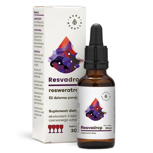 Zdjęcie produktu - AURA HERBALS Resvadrop Resweratrol krople, 30 ml