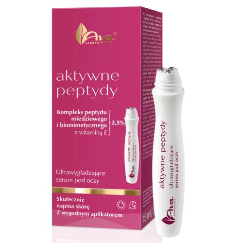 Zdjęcie produktu - AVA Aktywne Peptydy Ultrawygładzające serum pod oczy z roll-onem, 15 ml