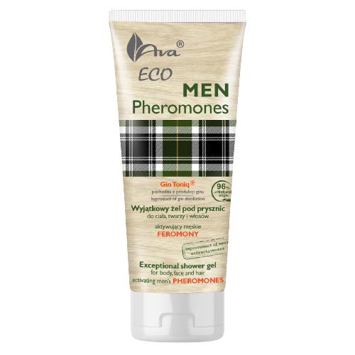 Zdjęcie produktu - AVA Eco Men Pheromones wyjątkowy żel pod prysznic do ciała twarzy i włos&oacute;w aktywujący męskie feromony, 200ml