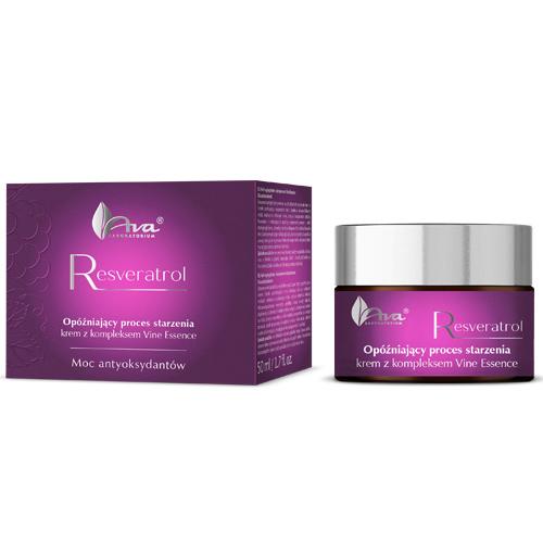 Zdjęcie produktu - AVA RESVERATROL Op&oacute;źniający proces starzenia Krem z kompleksem Vine Essence, 50ml