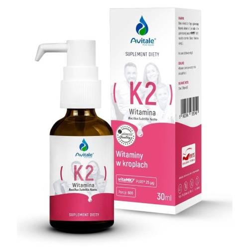 Zdjęcie produktu - Avitale Krople Witamina K2 25 &micro;g, 30 ml