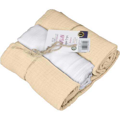 Zdjęcie produktu - BabyMatex Pieluszki muślinowe 70x80cm Beżowe, 3szt.