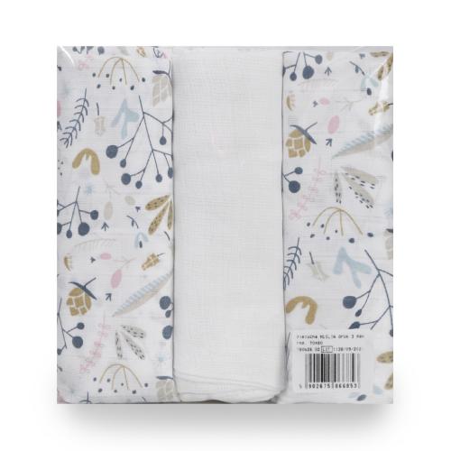 Zdjęcie produktu - BabyMatex Pieluszki muślinowe - las (70x80cm), 3szt.