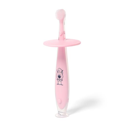 Zdjęcie produktu - BabyOno Bezpieczna szczoteczka do zęb&oacute;w 6 m+ r&oacute;żowa, 1 szt.