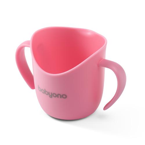 Zdjęcie produktu - BABYONO Ergonomiczny kubek treningowy Flow 120 ml 1463/04 r&oacute;żowy, 1 szt.