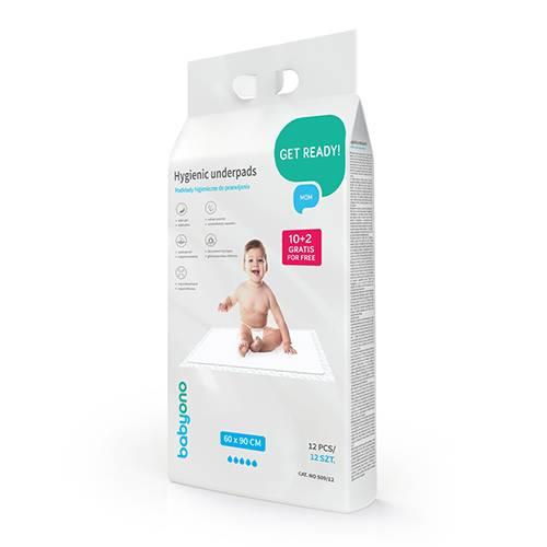 Zdjęcie produktu - BabyOno Podkłady higieniczne do przewijania 60 x 90 cm, 12 szt. 509/12