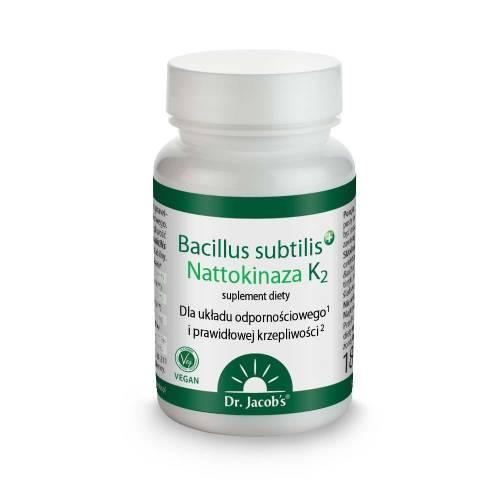 Zdjęcie produktu - Dr. Jacob's Bacillus subtilis+ Nattokinaza K2, 60 kaps.