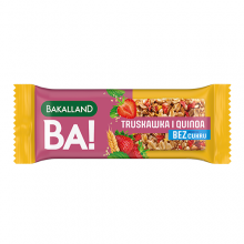 Zdjęcie produktu - BAKALLAND BA! Baton 5 zb&oacute;ż Truskawka i Quinoa zero cukru, 30g