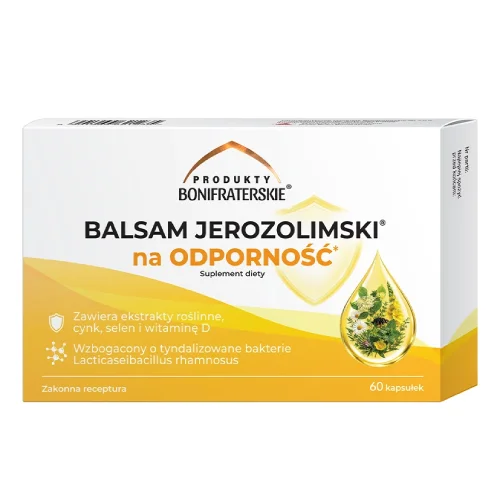 Zdjęcie produktu - Produkty Bonifraterskie Balsam Jerozolimski na Odporność, 60 kaps.