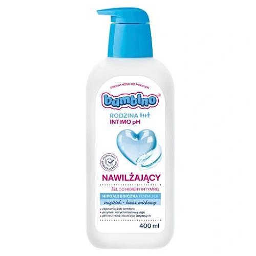 Zdjęcie produktu - Bambino Rodzina Nawilżający żel do higieny intymnej Intimo pH, 400 ml