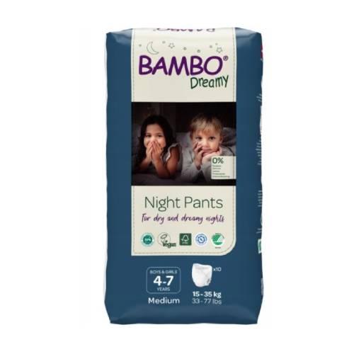 Zdjęcie produktu - BAMBO Dreamy Night Pants BOYS&GIRLS 4-7lat (M 15-35kg) Pieluszki, 10szt. USZKODZONA FOLIA