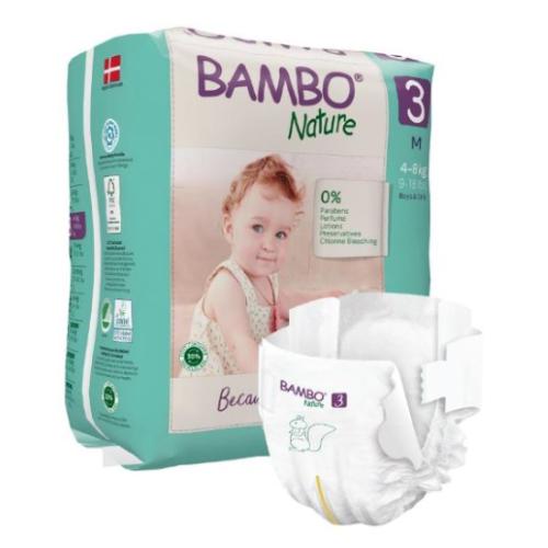 Zdjęcie produktu - BAMBO Nature 3 (M 4-8kg) Pieluszki, 28 szt.