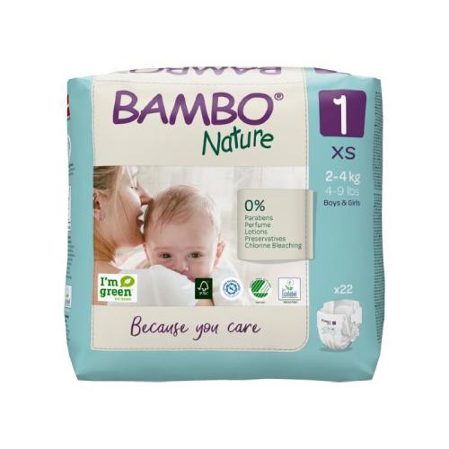 Zdjęcie produktu - BAMBO NATURE Pieluszki 1 (Newborn 2-4kg), 22szt.BAMBO Nature Pieluszki 1 (Newborn 2-4kg), 22szt.