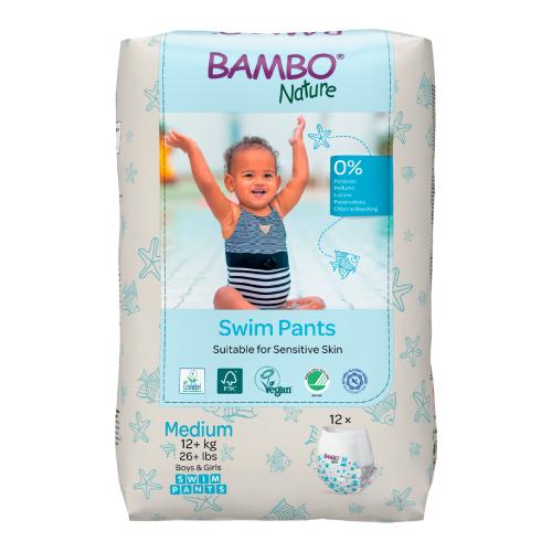 Zdjęcie produktu - BAMBO Nature Pieluszki do pływania rozmiar M 12kg+, 12 szt.