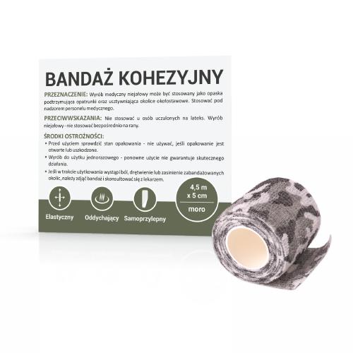 Zdjęcie produktu - Bandaż kohezyjny 4,5m x 5cm moro, 1 sztuka